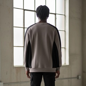 Men's Oversized Crew Neck Sweatshirt With Flame Brand Print <b>Raglan</b> Sleeve Cotton French Terry Pullover Casual Autumn Wear - Product Image 2