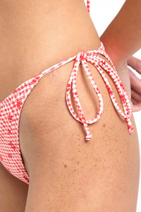 Ensemble de bikini à imprimé gingham pour femmes, maillot de bain deux pièces, haut triangle, bas à bretelles, vêtements de plage sexy, maillot de bain d'été - Product Image 5