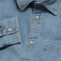 Kemeja Denim Kasual Pria Ukuran Besar Premium Kualitas Tinggi 100% Katun Dapat Disesuaikan Anti-Susut Tahan Lama Musim Semi