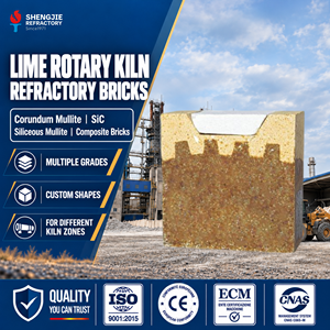 <span class=keywords><strong>Brique</strong></span> réfractaire en corindon de silicium haute résistance avec service de découpe, 66 % Al2O3, pour revêtement résistant à l'abrasion des fours à chaux rotatifs - Product Image 1