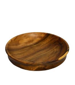 Bol de service en bois massif naturel, plat rond en bois fait à la main pour la cuisine, la table à manger, les collations, à utiliser pour la cuisine, la table à manger - Product Image 1