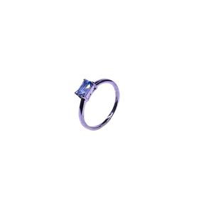 Anillo Clásico de Plata de Ley 925 Chapado en Oro con Topacio Azul para Mujer, Joyería para Bodas - Product Image 1