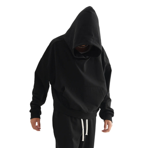 Sweat à capuche en molleton de coton tricoté uni personnalisé, vêtements décontractés pour hommes, femmes, unisexe, impression DTG DTF, streetwear de haute qualité, mode - Product Image 5