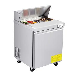 Frigorifero Commerciale 28"W 7.1 Cu. Tavolo Refrigerato per Preparazione Sandwich con 8 Vaschette e Tagliere - Product Image 1