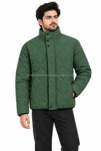 Race Ready Industry Men's Casual <b>Blue</b> Hooded Quilted Jacket Stand Collar Single Breasted Button up Thick Winter - Product Image 4