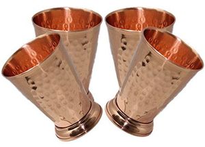 Gobelet en cuivre avec texture texturée artisanale, tasse en métal réutilisable pour l'eau, les jus, les cocktails, la restauration et les bars - Product Image 4