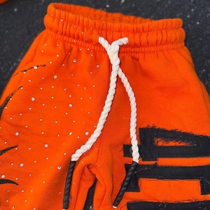 Chándal Naranja para Niños con Capucha y Cremallera Completa, Estampado de Letras, Estilo Urbano, Corte Regular, Bolsillos Laterales, Material de Poliéster - Product Image 3