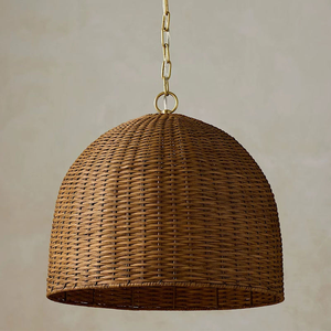 Lampe suspendue en rotin biologique de style zen japonais, minimaliste, artisanale, tissée à la main, pour îlot de cuisine, chambre à coucher - Product Image 1