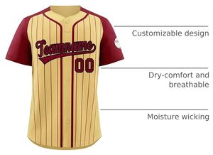 Camiseta de Béisbol Personalizada para Hombre y Mujer, Camisetas de Béisbol con Rayas, Nombre y Número Bordados, Logotipo, 100% Poliéster, Absorbe la Humedad - Product Image 3
