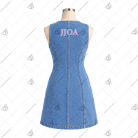 Großhandel Griechische Jack And Jill Of America Inc. Damenbekleidung Besticktes Ärmelloses Denim-Minikleid Jeanskleid Lange Jacke