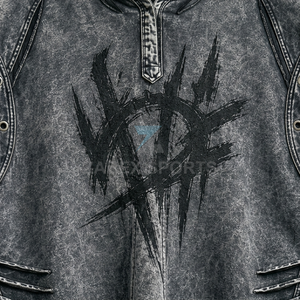 OEM ODM Men Hooded Sleeveless Vest <b>Denim</b> Style Moto Biker <b>Jacket</b> Front Print Regular Length Autumn Cotton Outer Wear in Pakistan - Product Image 3