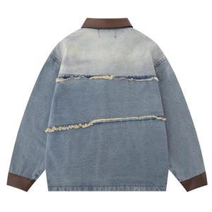 <b>Men's</b> Slim Fit Denim <b>Jacket</b> Turn Down Collar Solid Color Casual Outerwear Button Closure Regular Sleeve Autumn Wear - Product Image 6