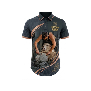 Chemise Polo Personnalisée à Queue Longue pour Équipage de Tonte de Moutons, Sublimée, Respirante, Séchage Rapide, Vêtement de Travail Durable, Logo Personnalisé OEM ODM - Product Image 2