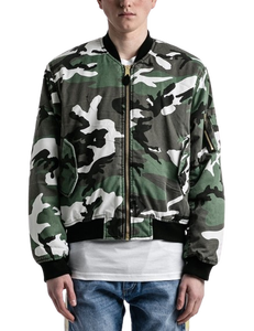Chaqueta Bomber de Camuflaje Personalizada para Hombre, Cierre de Cremallera, Cuello Camisero, Chaqueta Reversible, Chaqueta de Invierno con Estampado Personalizado - Product Image 5
