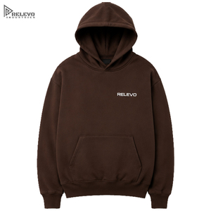 Sudadera con Capucha Oversize de Forro Polar Grueso para Hombre, Hombros Caídos, Marrón Oscuro, con Logotipo Personalizado, Venta al por Mayor - Product Image 1