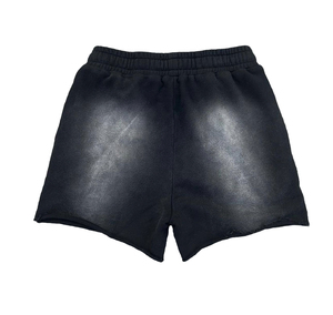 Loaded Society Sun Fade – Short de sport noir uni pour homme, en toile anti-plis, motif tête de mort, taille à cordon, respirant, 100 % coton - Product Image 6