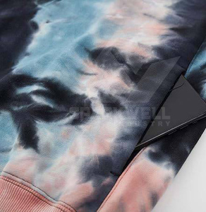 Sweat-shirt à capuche unisexe Tie-Dye avec logo frontal, coupe classique, en polyester tricoté, décontracté, pour l'automne, avec poche - Product Image 3