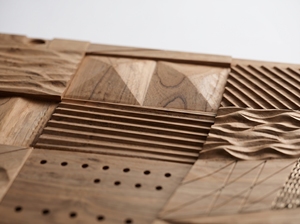 Panel de Pared Decorativo de Madera Hecho a Mano, Tablero de Pared con Relieve Geométrico Abstracto para Sala de Estar - Product Image 2