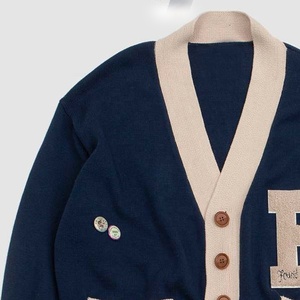 Unisex Custom Chenille Embroidery Patchwork Winter Wear Knitted Pullover <b>Cardigan</b> <b>Sweater</b> Greek Sororities Universities Style - Product Image 5