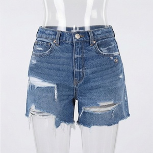 Shorts en jean amples en coton premium pour femmes, pantalons mi-longs d'été, streetwear pour filles, taille haute, couleur personnalisée, mode tendance - Product Image 1