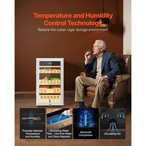 Humidor Elettrico per Sigari da 75L, 450 Pezzi, Raffreddamento a Compressore, Controllo Costante di Umidità e Temperatura per Uso Domestico - Product Image 3