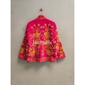 Chaqueta de Invierno para Mujer con Cuello Alto y Manga Larga, Bordado Floral a Mano, Forro de Algodón, para Otoño e Invierno - Product Image 4