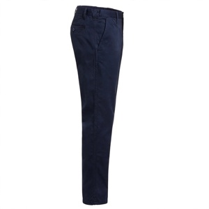 Pantalon Oxford en coton bleu roi coupe droite pour homme, taille mi-haute, devant plat, fermeture boutonnée, formel, infroissable, pour l'automne - Product Image 3