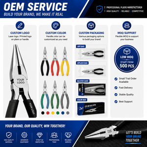 Professional Needle Nose Pliers Long Nose Wire <b>Cutter</b> Spring Loaded Steel Hand Tool Custom Logo Wholesale Supplier - Product Image 5