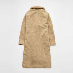 Abrigo Largo de Piel Sintética de Alta Calidad para Mujer, 100% Algodón y Lana, Abrigo Largo de Piel Sintética para Mujer - Product Image 4