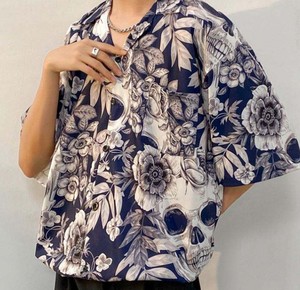Chemise décontractée à manches courtes pour homme, imprimé floral surdimensionné, col rabattu, style estival - Product Image 3
