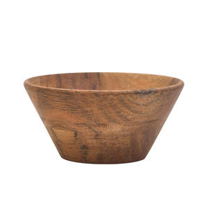 Cuencos de madera pequeños de madera de Acacia elegantes, utensilios multiusos para mezclar y servir para Cocina Casera para servir ensalada y sopa - Product Image 1