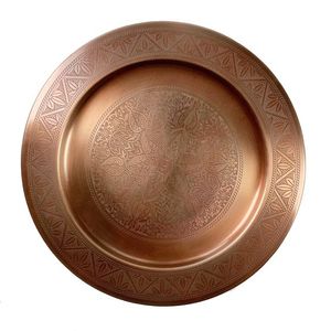 Plato Redondo de Diseño Sólido con Acabado en Cobre, Platos Metálicos de Alta Calidad para Exhibir Alimentos, Ecológicos, Libres de BPA, Únicos - Product Image 3