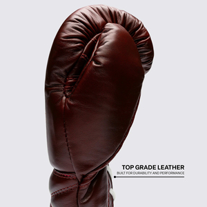 Fabrication directe en usine de gants de boxe Fly marron en cuir de vachette véritable, gants de boxe professionnels 14 oz, gants de boxe Fly à lacets. - Product Image 6