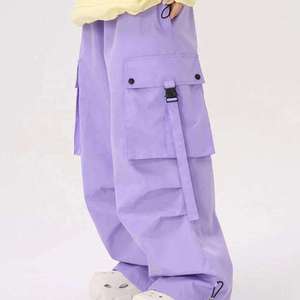 Waterproof Windproof Purple Snowboard Pants Cargo Style Insulated Ski Trousers for Winter Outdoor Sports Baggy Snow Pant Gear - Product Image 5