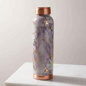 Marble Pattern Copper Water <b>Bottle</b> With Elegant print Copper Lid Portable Travel Drinkware Modern Luxury Design - Product Image 3