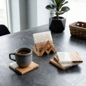 Custom Logo Wooden And <b>Resin</b> Coasters Bulk Wholesale For Hotels Restaurants Wedding And Corporate Gifts - Product Image 6