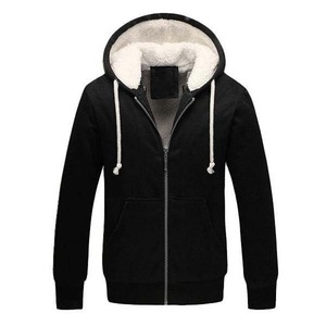 Sweat-shirt à capuche zippé en polaire gris pour homme, coupe classique, vêtements décontractés pour l'hiver - Product Image 2