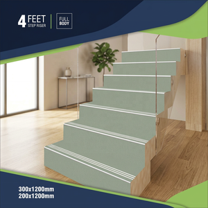 Abordable Antidérapant Mat Glacé Vitrifié Corps Complet Porcelaine Marchepied Riser Carreaux 300x1200mm Gris Escalier - Product Image 3