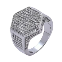 Bague Hip Hop en Argent 925 avec Moissanite Scintillante Sertie Pavé, Éclat Audacieux, Pièce de Luxe Tendance, Cadeau Idéal pour Hommes et Femmes