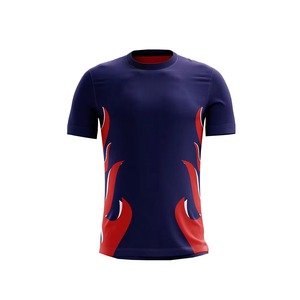 เสื้อยืดแขนสั้นคอกลมทรงสลิมฟิตสำหรับผู้ชาย ผ้าคอตตอนผสมสแปนเด็กซ์ พิมพ์ลายโลโก้ด้านหน้าด้วยเทคนิค Sublimation แห้งเร็ว ผ้าถัก - Product Image 5