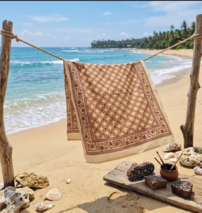 Wholesale Cotton Beach <b>Sarong</b> Gift for Women Artisan Hand Printed Pareo <b>Wrap</b> Vacation Resort Wear Cover Up Lightweight Vacation - Product Image 2