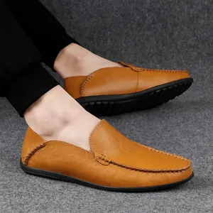 Chaussures décontractées en cuir véritable pour hommes, confortables, de marque de luxe, classiques, respirantes, mocassins pour hommes, grandes tailles - Product Image 5