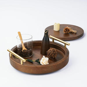 Premium Modern Floral Design Wooden <b>Tray</b> Rope for Dining Table Centerpiece Candle Display <b>Perfume</b> Organization Home Accessories - Product Image 3