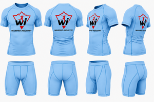 Warpro Industry Men's Short Sleeve Rash Guard <b>Compression</b> <b>Shirt</b> Quick Dry Printed Sport Top Blue - Product Image 4