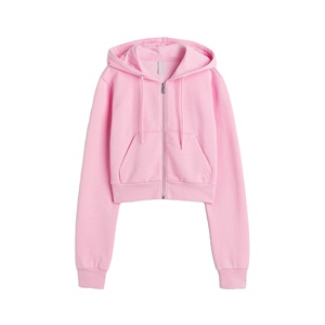Custom Logo <b>Cropped</b> <b>Zip</b> <b>up</b> Hoodies Women Casual Detailed Cotton Hoodies for Daily Outfit Streetwear Crop Top Hoodie Sweatshirts - Product Image 6
