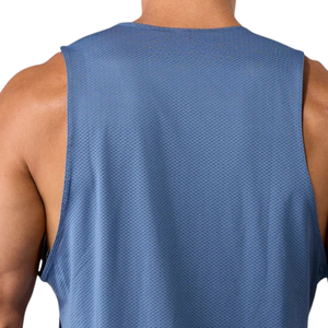 Débardeur en maille bleu ciel pour homme, respirant, sans manches, pour l'entraînement sportif, la gym, l'été, vêtements de sport - Product Image 5