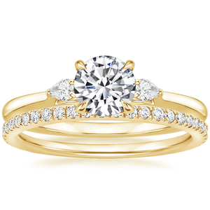 Round Brilliant Cut 1.50 Carat E Color Lab Created <b>Diamond</b> <b>Rings</b> 18k Gold Wedding <b>Ring</b> Set IGI Certified HPHT <b>Diamond</b> Jewelry - Product Image 1