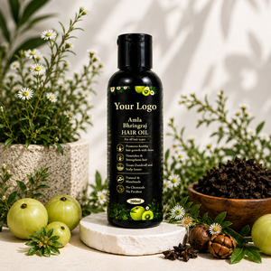 Aceite Capilar Amla Bhringraj |   Aceite Ayurvédico Herbal para el Crecimiento del Cabello y Nutrición del Cuero Cabelludo |   Producto para el Cuidado del Cabello al por Mayor de Marca Privada OEM - Product Image 2