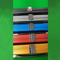 1 Étui de transport en aluminium pour queue de billard et snooker avec coins en alliage métallique et plastique 3/4, 2 emplacements pour accessoires et craie