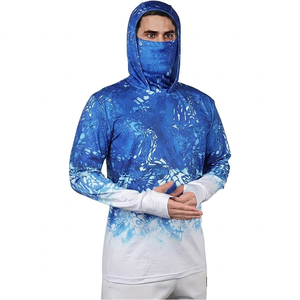 OEM Factory Custom <b>Hooded</b> Fishing <b>Shirt</b> UPF 50+ Anti UV Quick Dry Long Sleeve Polyester Jersey Wear - Product Image 5